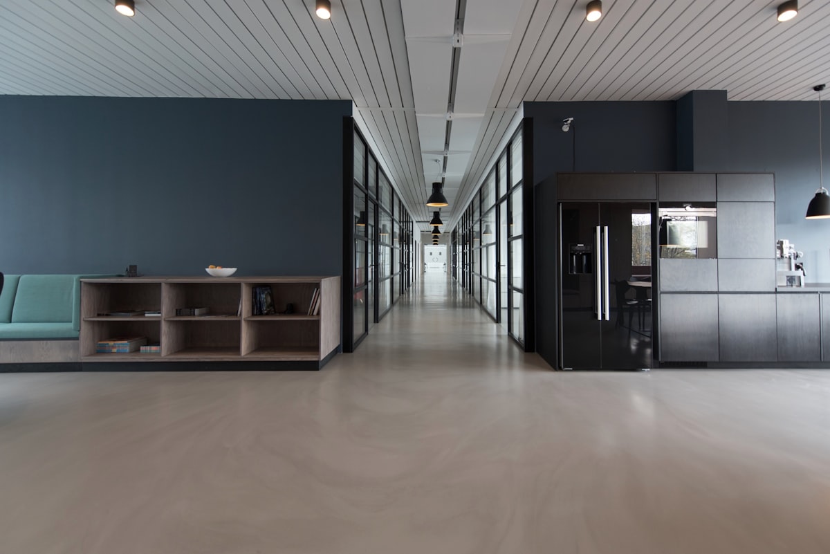Modern office hallway
